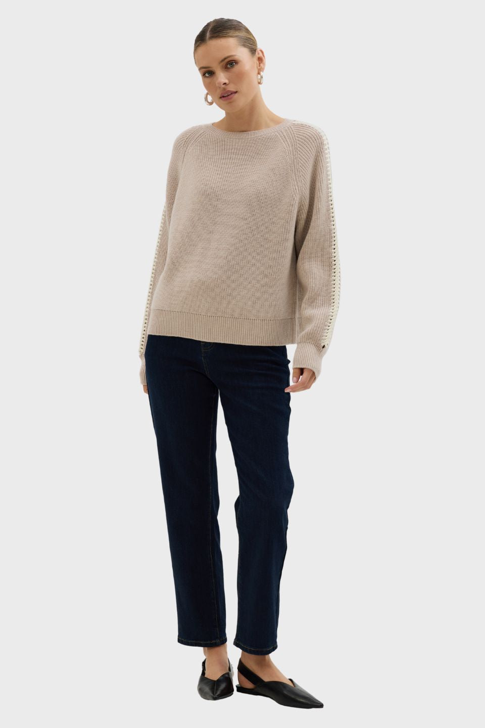 Crochet Inset Sleeve Sweater