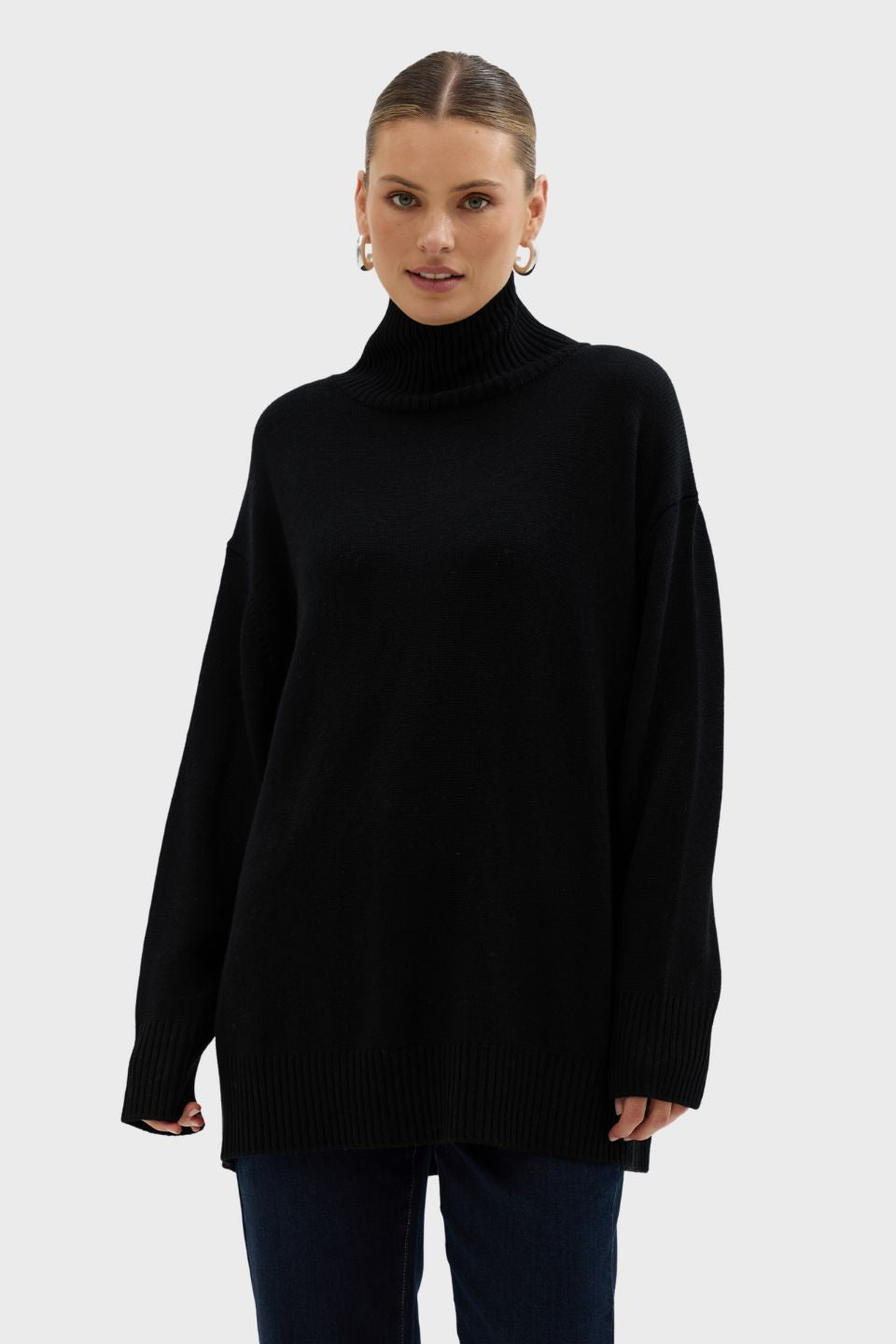 Relaxed Fit Roll Neck
