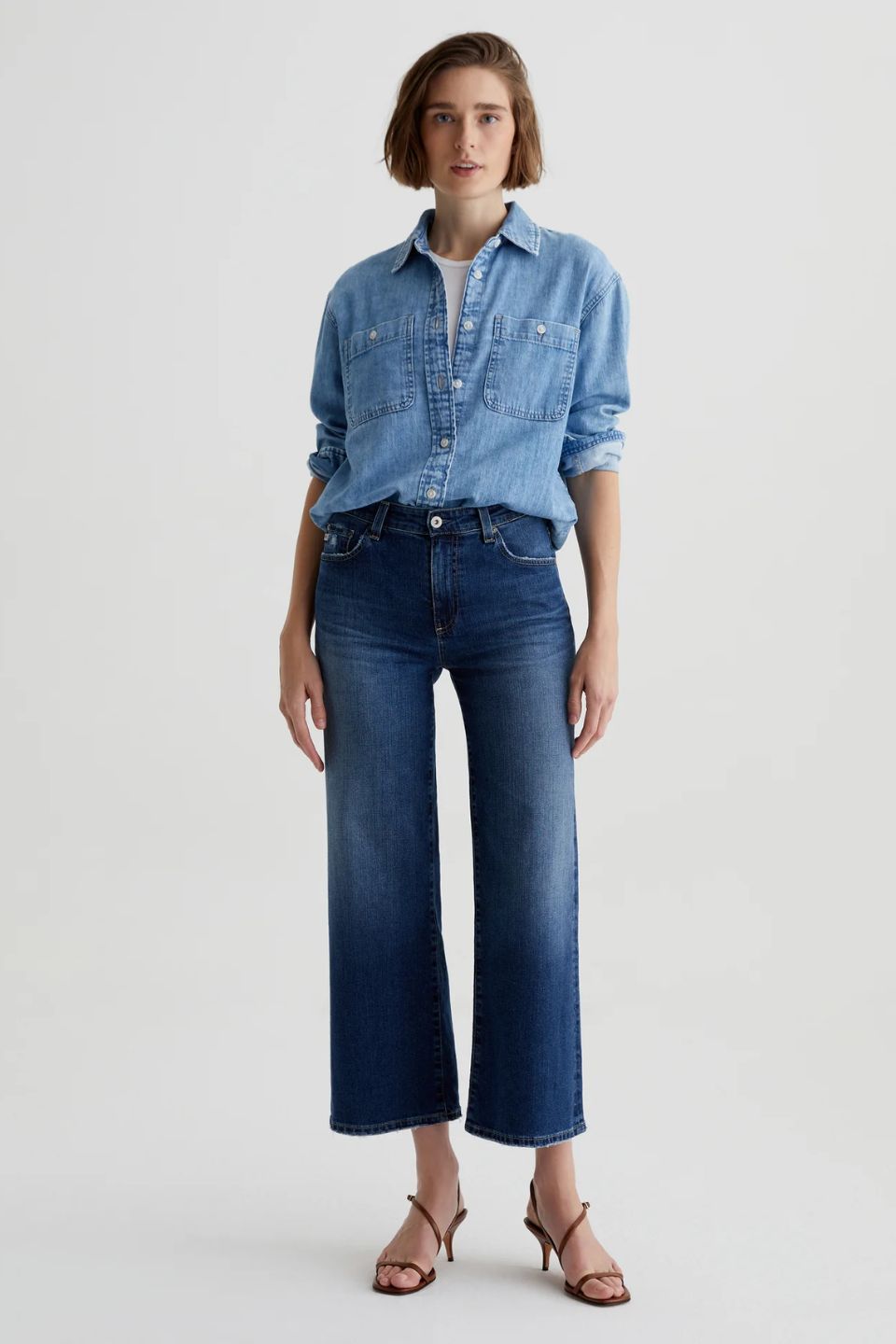 【DISCERNMENT】Logan Non-Fade Denim Capri Pants Women's Mid Rise Capri Jean | Women's Clearance