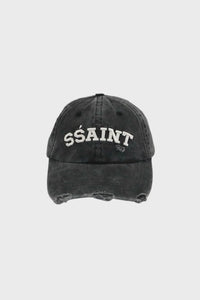 Logo Cap Black & Cream Acid Wash