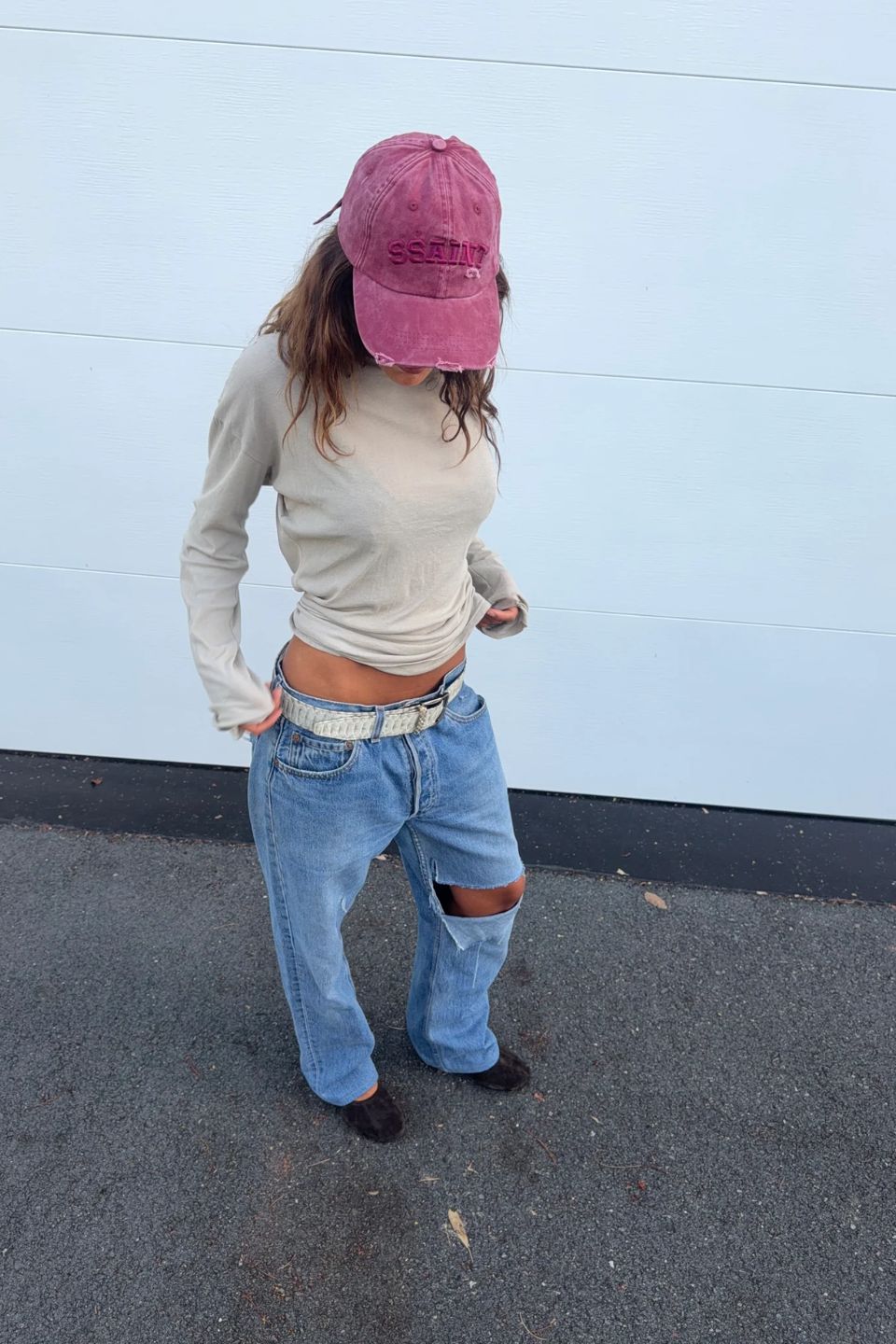 Logo Cap Cherry Acid Wash
