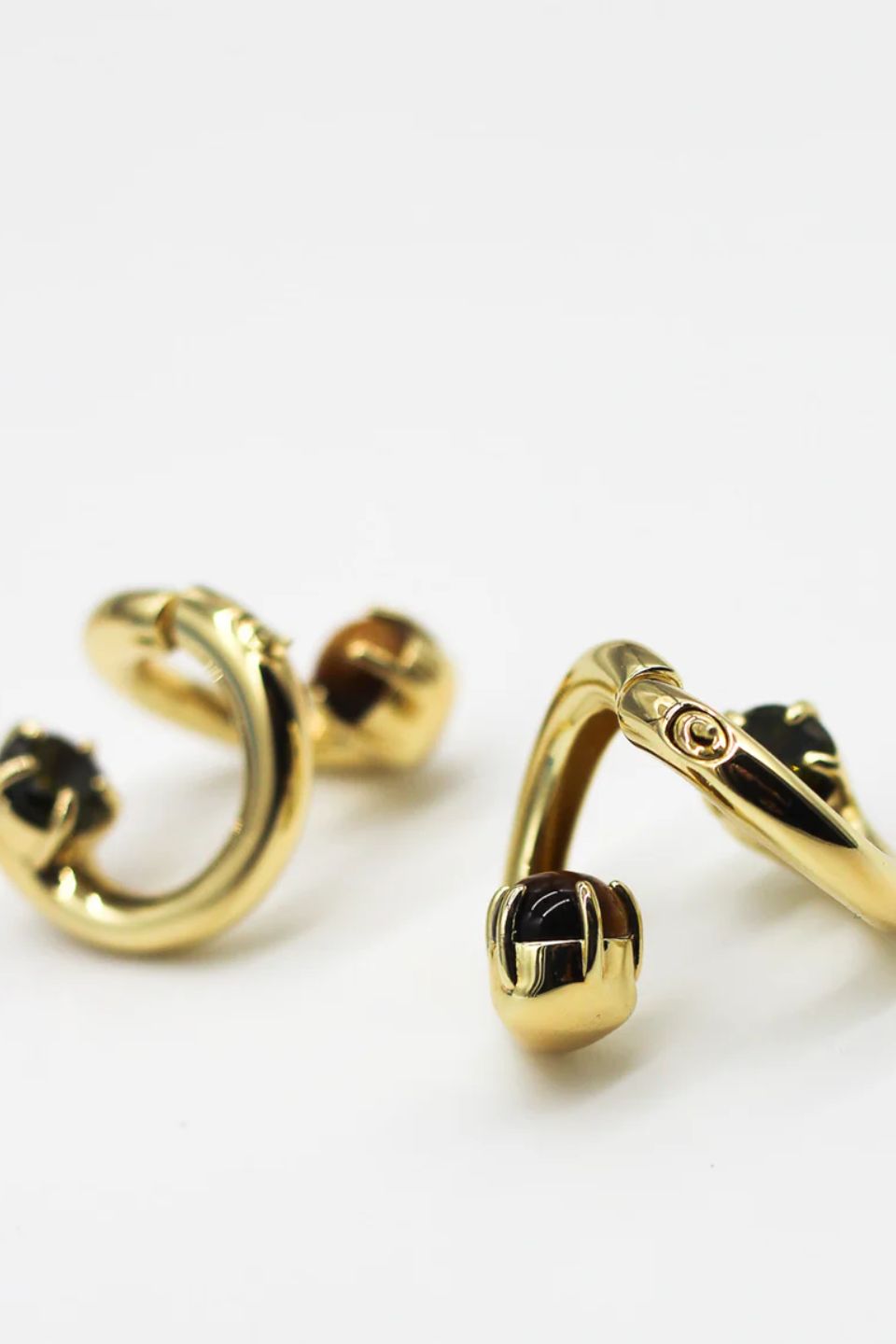 Opposing Double Gemstone Earrings