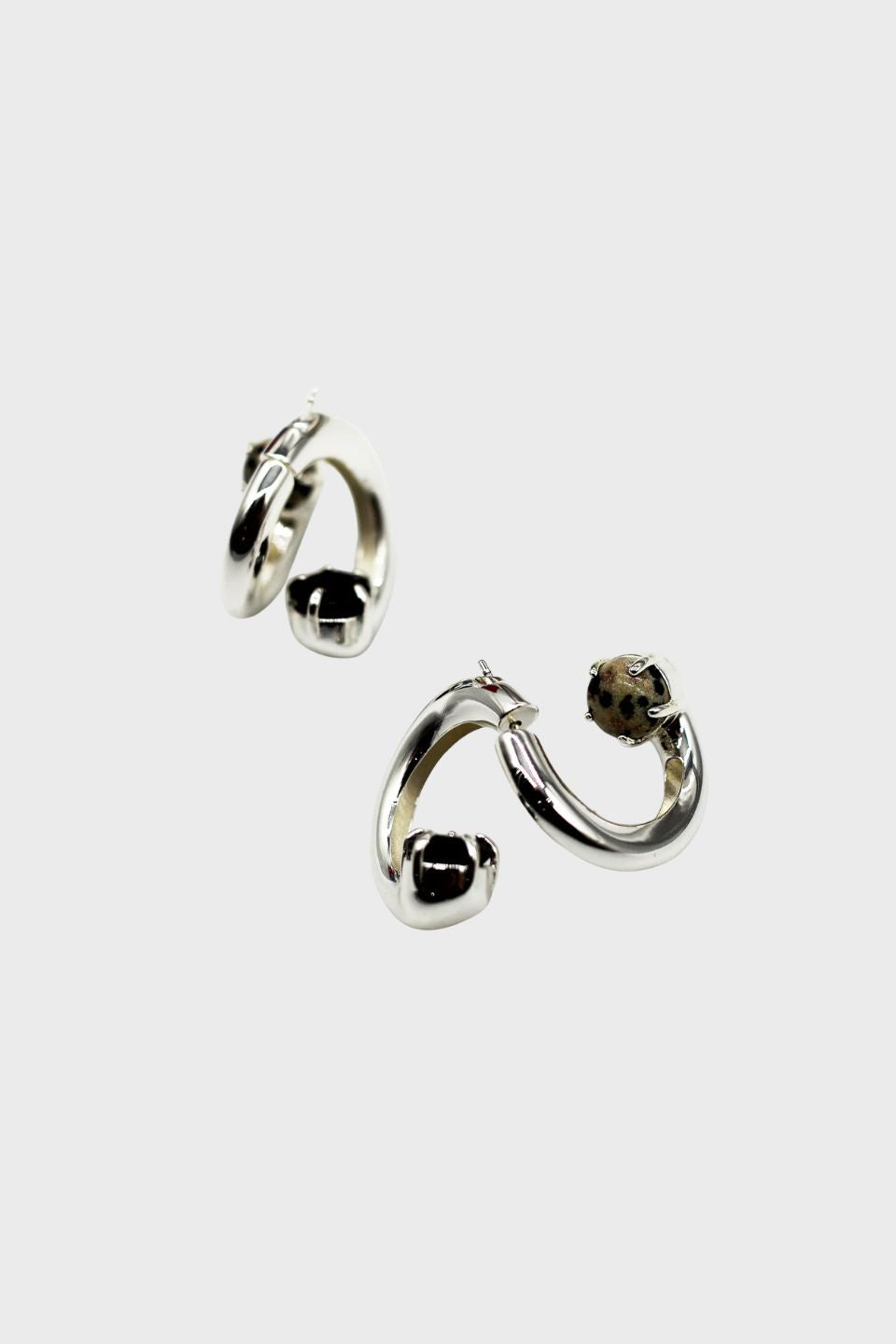 Opposing Double Gemstone Earrings