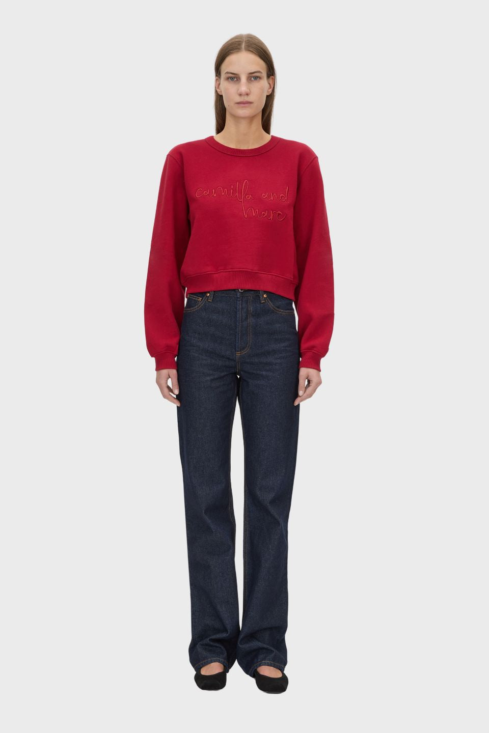 Maren Crop Embroidered Tracksuit Top