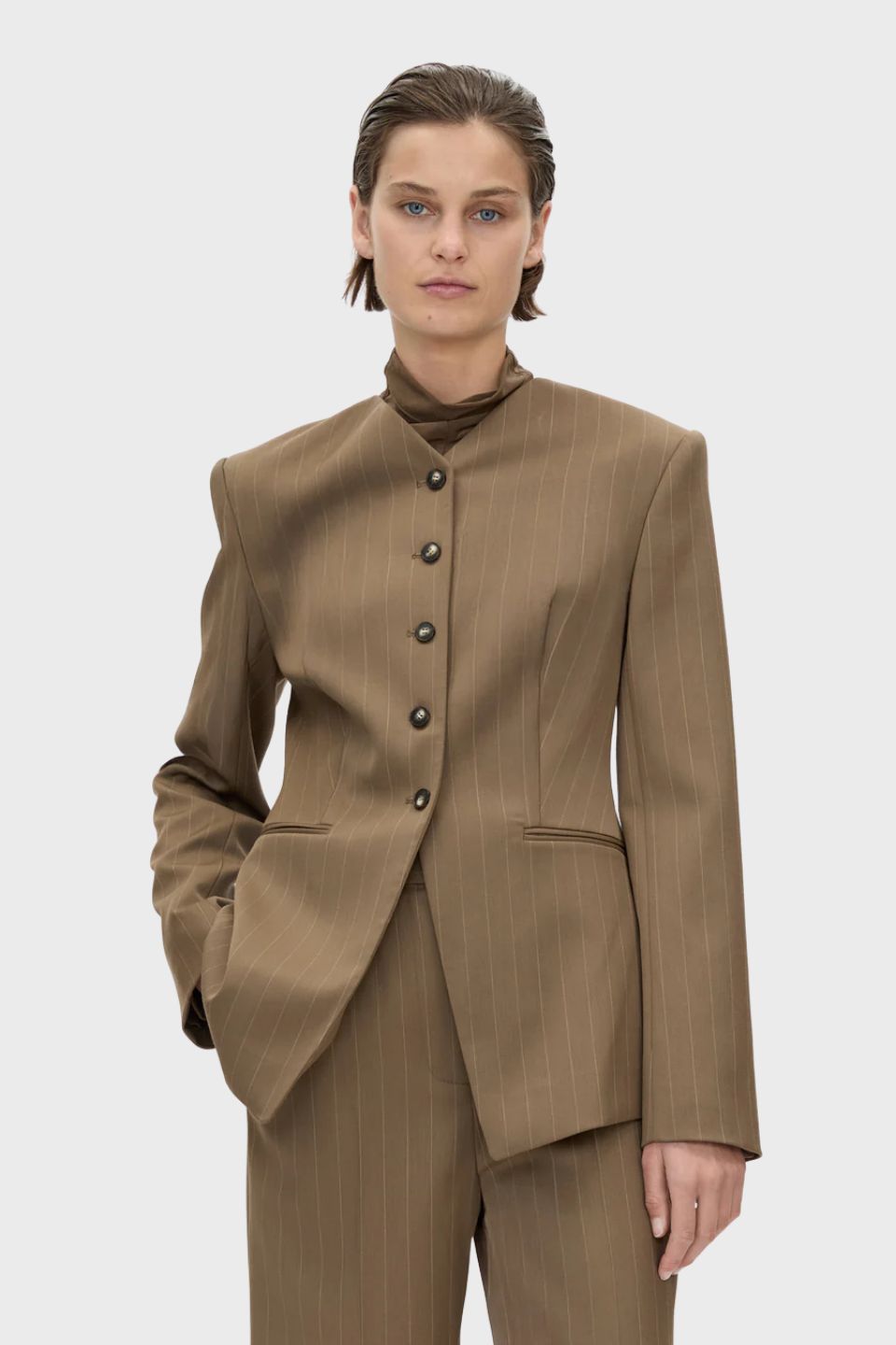 Maxim Fitted Collarless Blazer