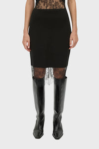 Cora Lace Trim Pencil Skirt