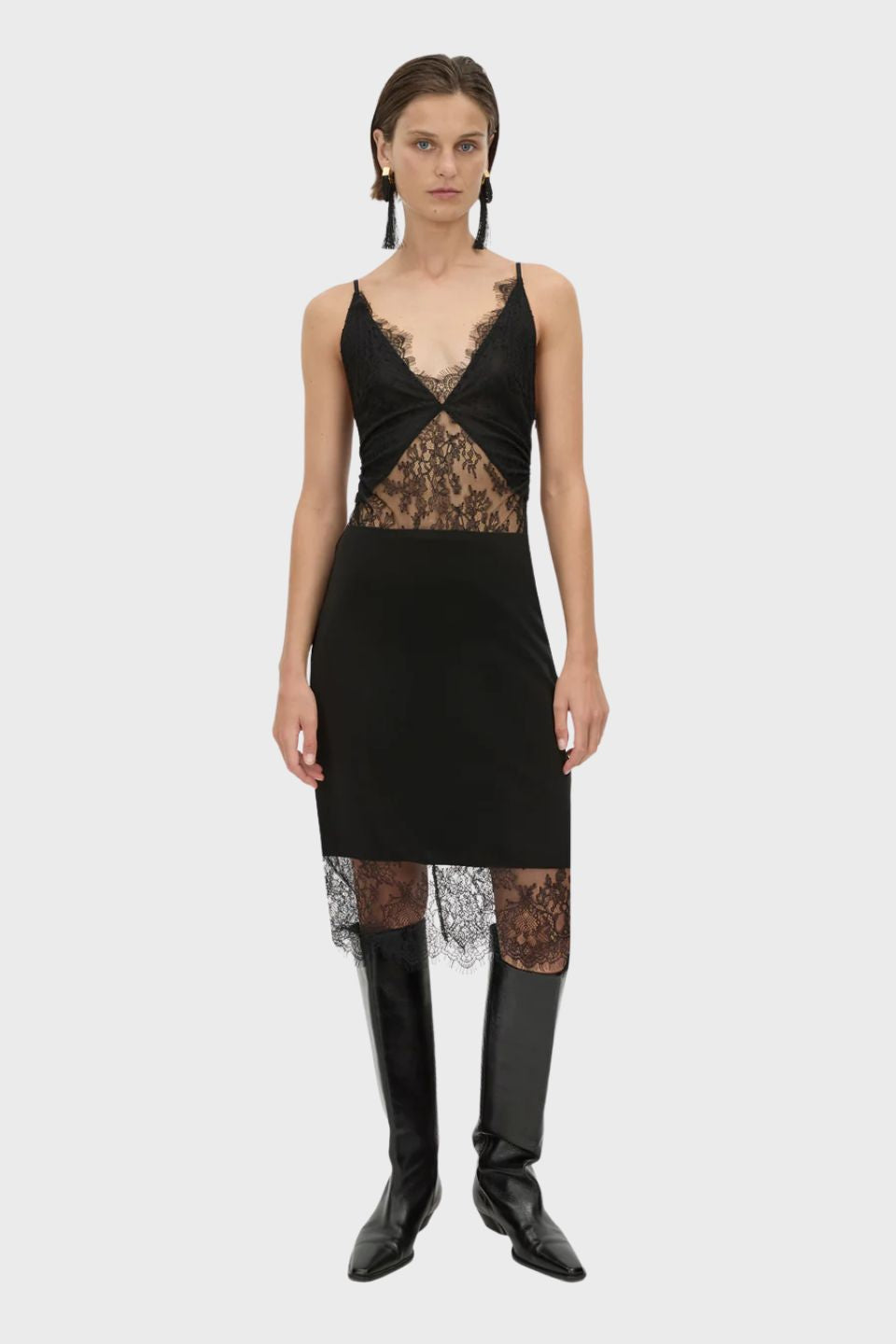 Cora Lace Trim Pencil Skirt