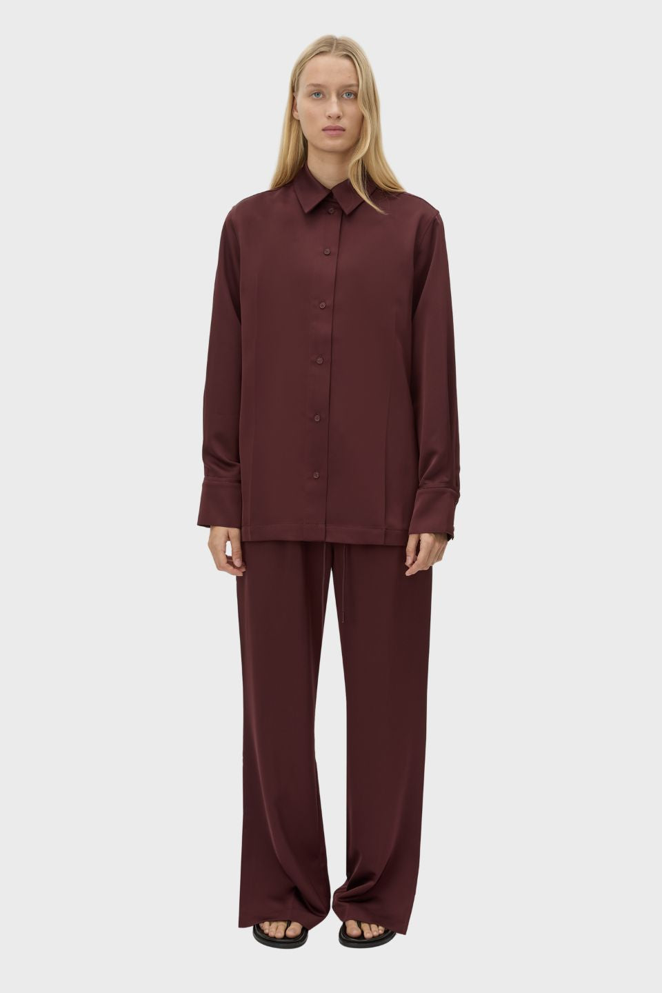 Ground Satin Long Sleeve Shirt