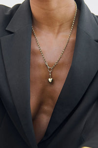 Puff Heart Necklace - Gold
