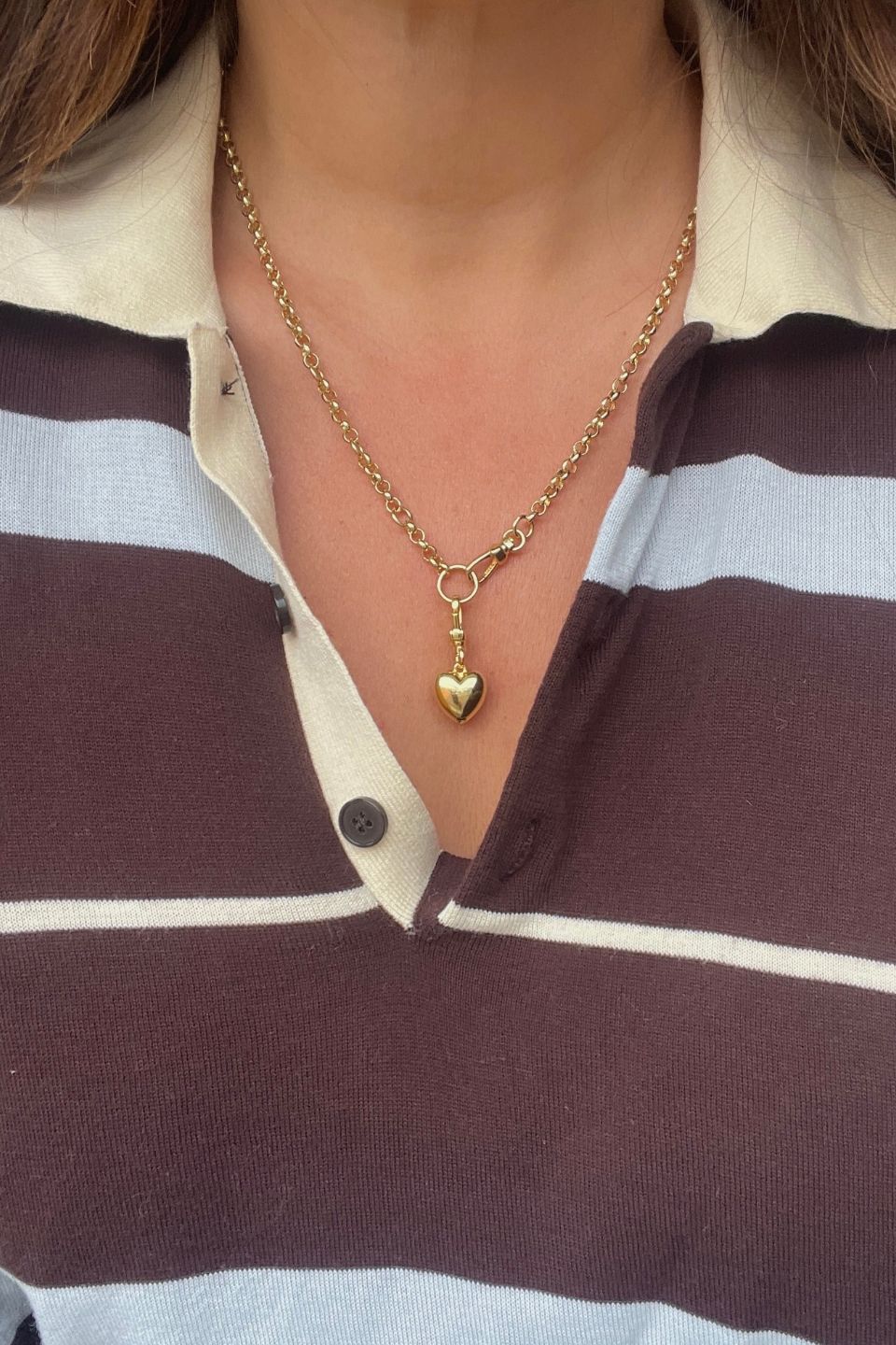 Puff Heart Necklace - Gold