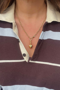 Puff Heart Necklace - Gold