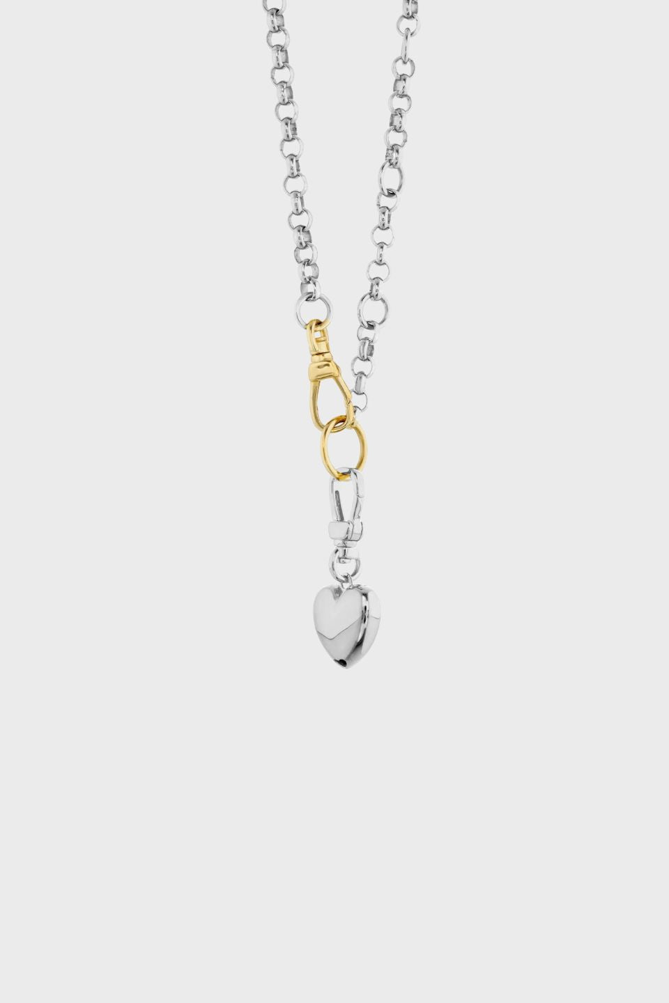 Puff Heart Necklace - Silver/Gold