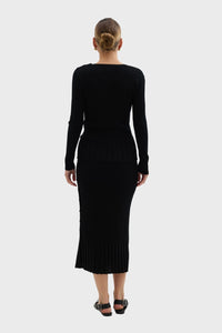 Rib Asymmetric Button Top