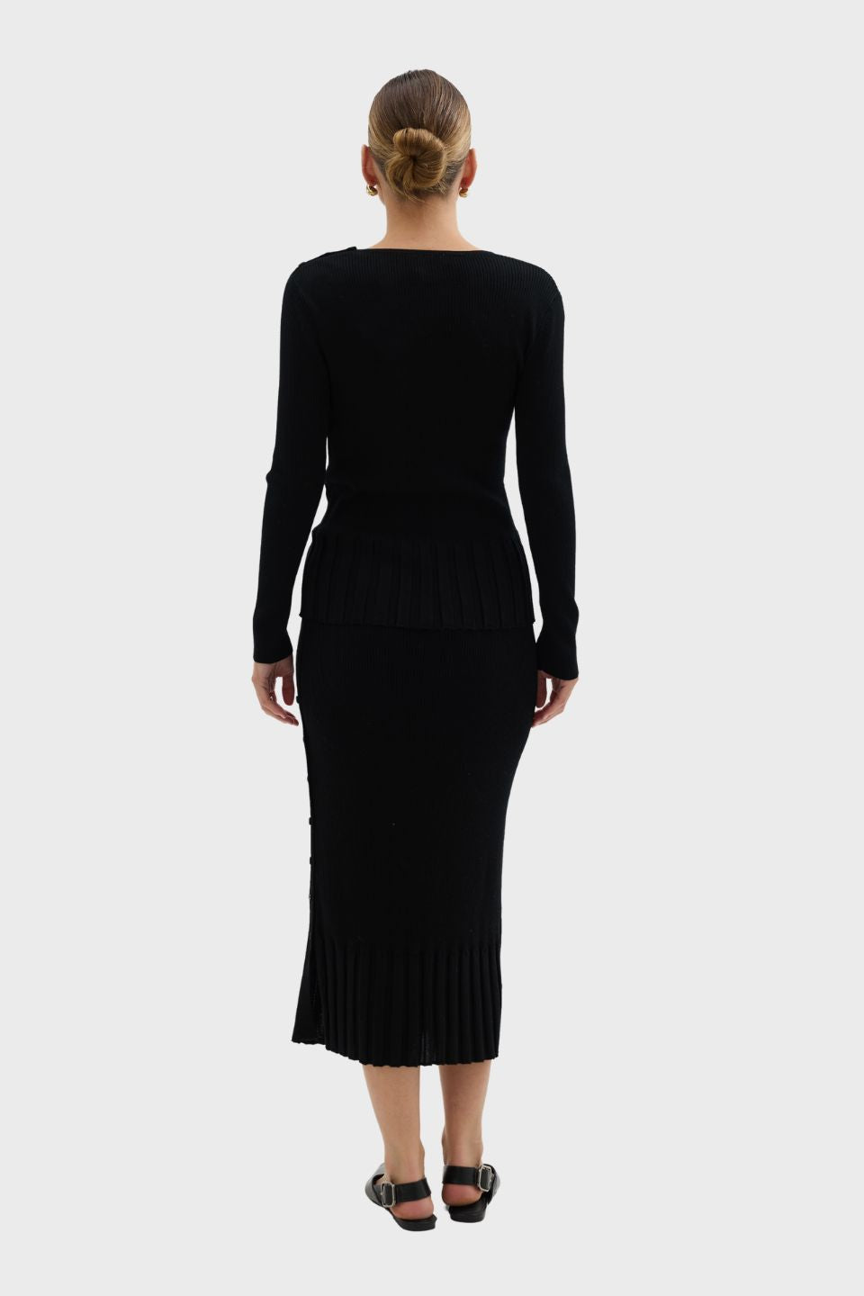 Rib Asymmetric Button Top