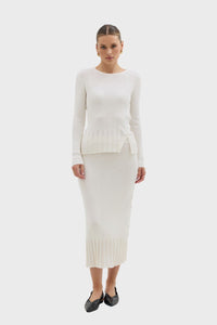 Rib Asymmetric Button Top