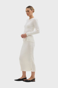 Rib Asymmetric Button Top