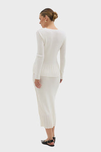 Rib Asymmetric Button Top
