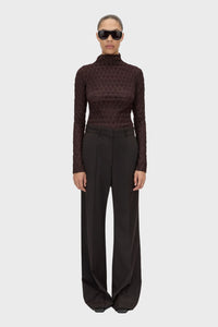 Saxony High Waisted Pintuck Pant