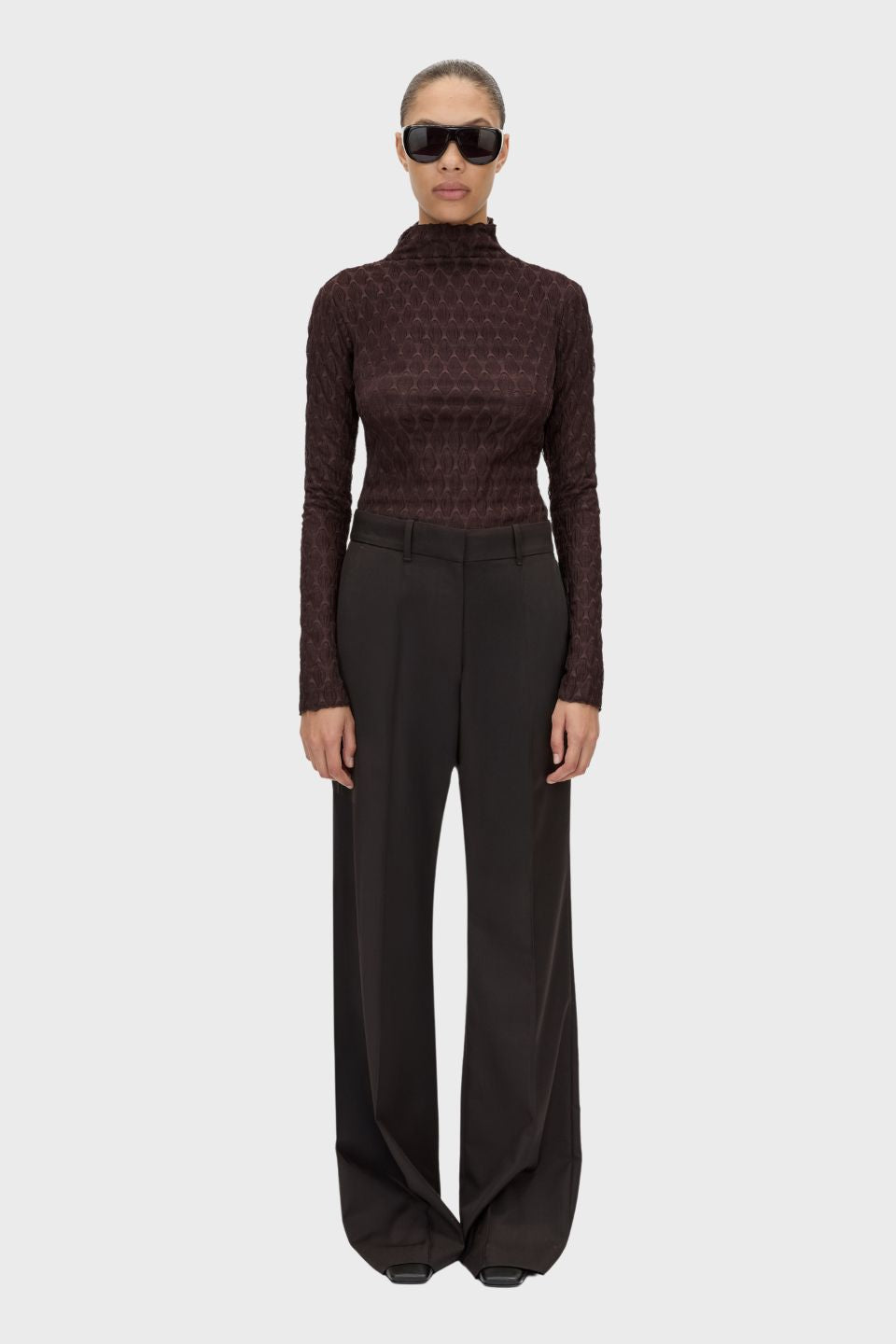 Saxony High Waisted Pintuck Pant