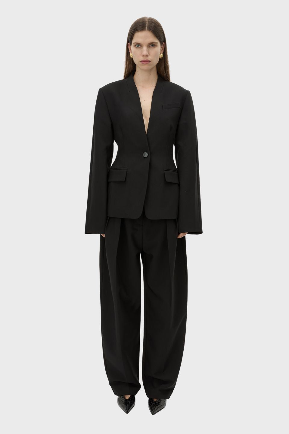 Tala Fitted Collarless Blazer
