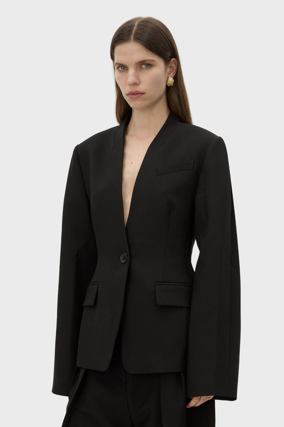 Tala Fitted Collarless Blazer