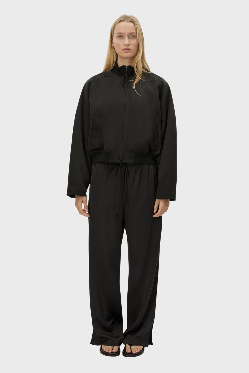Tamar Satin Bomber Jacket