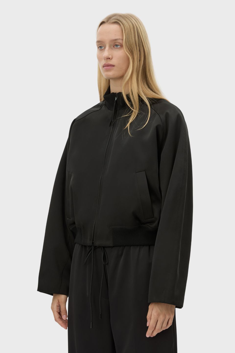 Tamar Satin Bomber Jacket